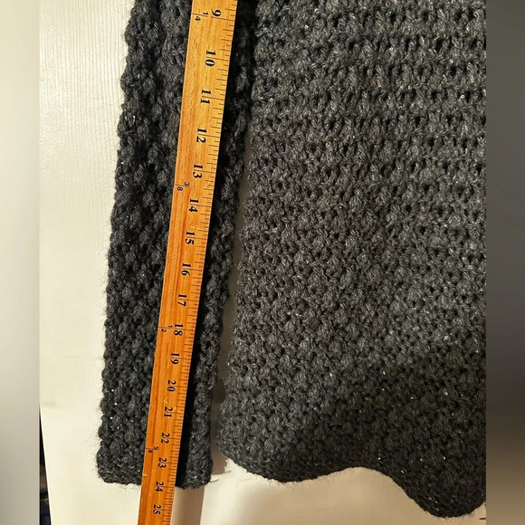 ELSAMANDA Anthropologie ITALIAN Gray Popcorn Knit WOOL ALPACA SM Sparkle Sequin - Picture 10 of 11